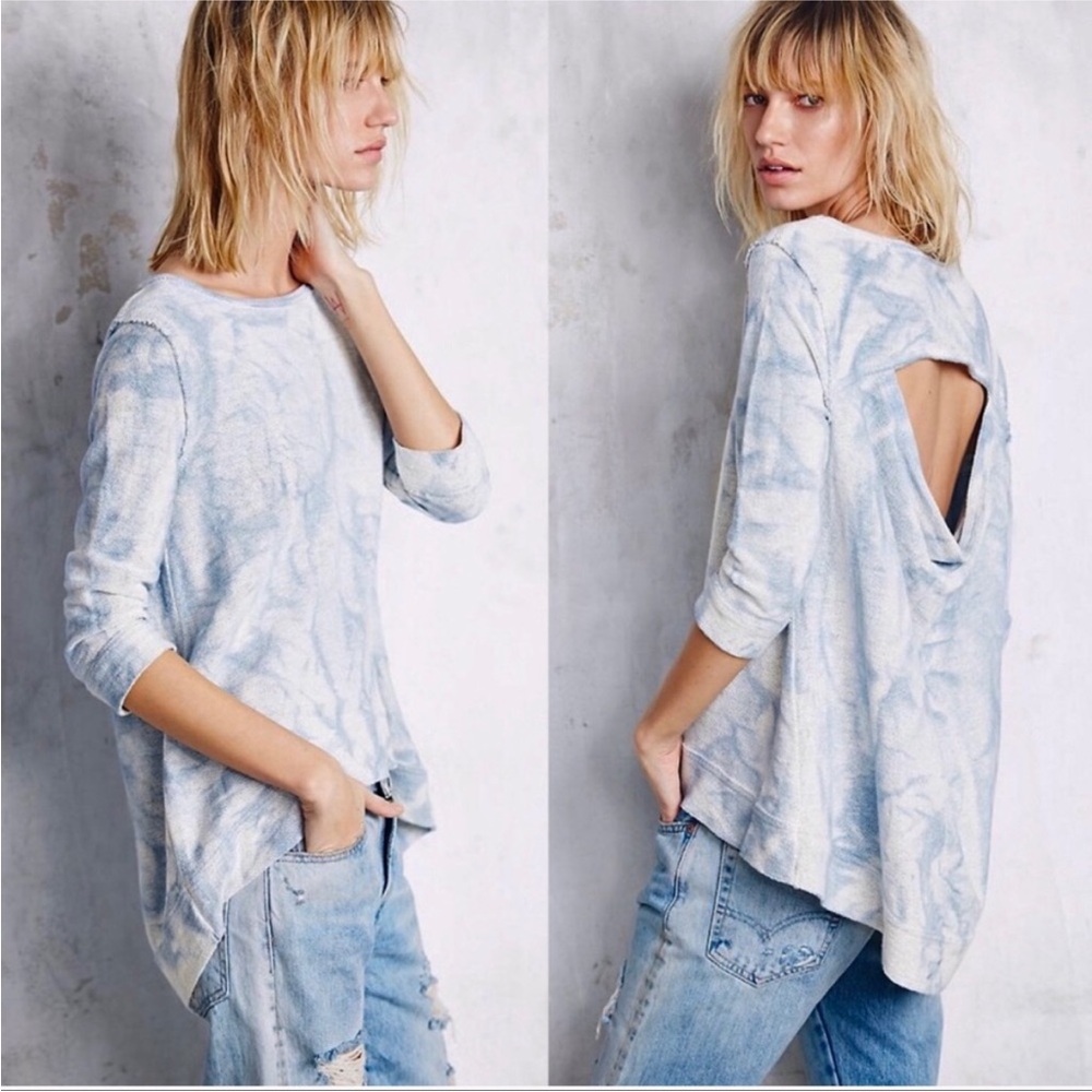 NWOT Free People Cloudy Days Tie Dye Sweatshirt
